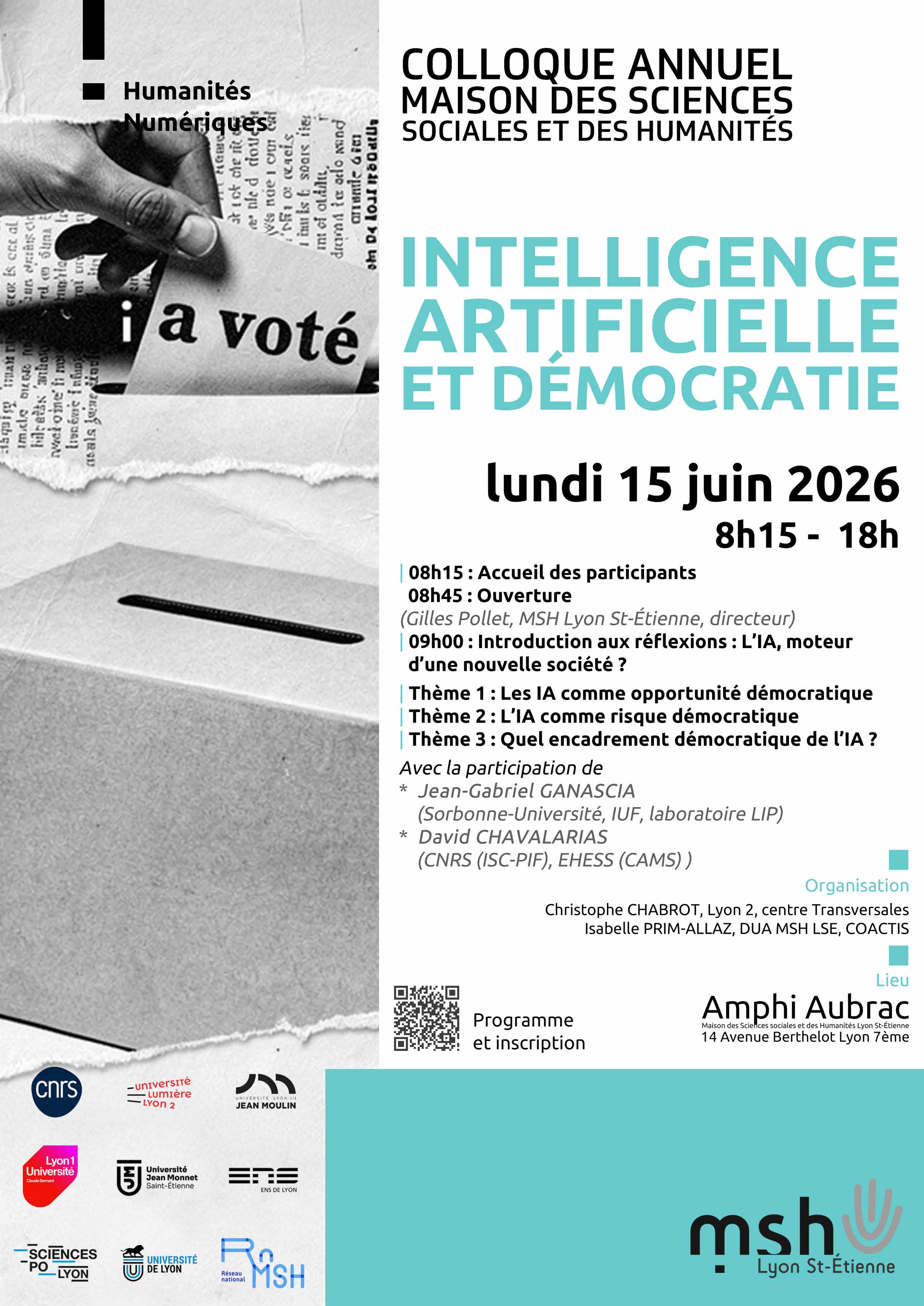 Affiche de la journée IA 2026 MSH